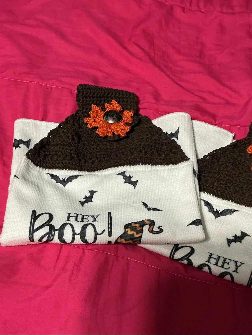 Halloween Kitchen Towels - hand crochet toppers